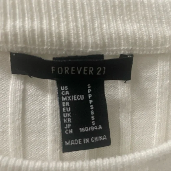 Forever 21 White Ribbed Knit Dress size small - Picture 2 of 2